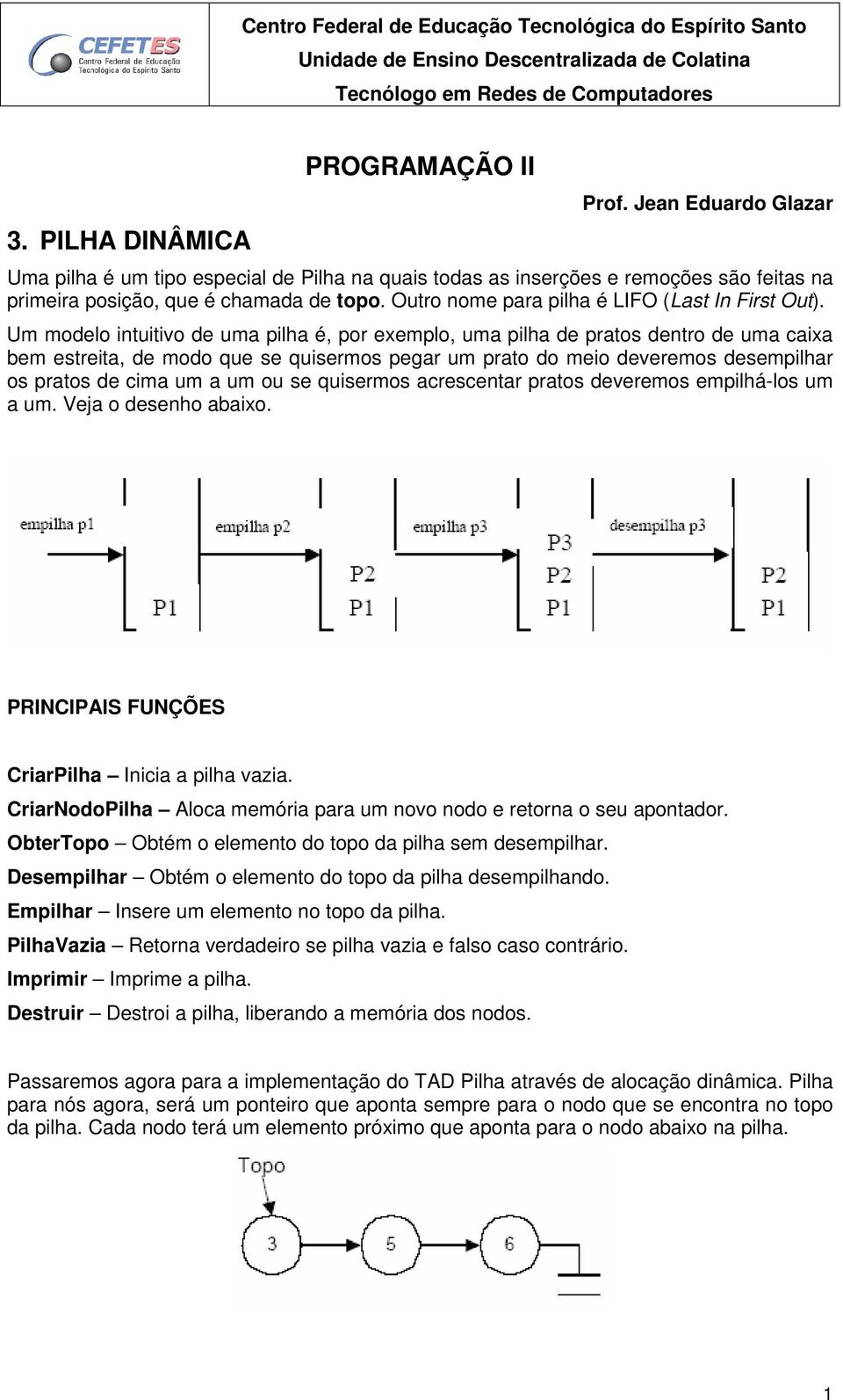 Um modelo intuitivo de uma pilha é, por exemplo, uma pilha de pratos dentro de uma caixa bem estreita, de modo que se quisermos pegar um prato do meio deveremos desempilhar os pratos de cima um a um