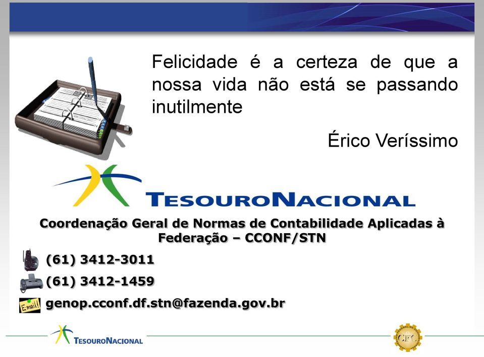 Normas de Contabilidade Aplicadas à Federação CCONF/STN