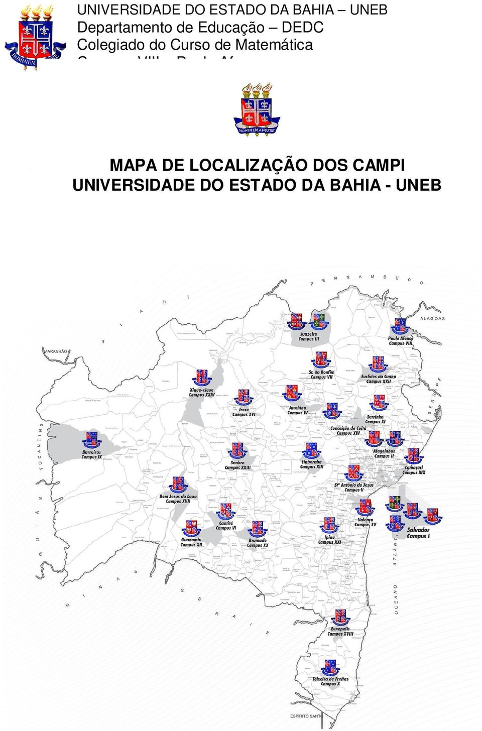 LOCALIZAÇÃO DOS CAMPI 