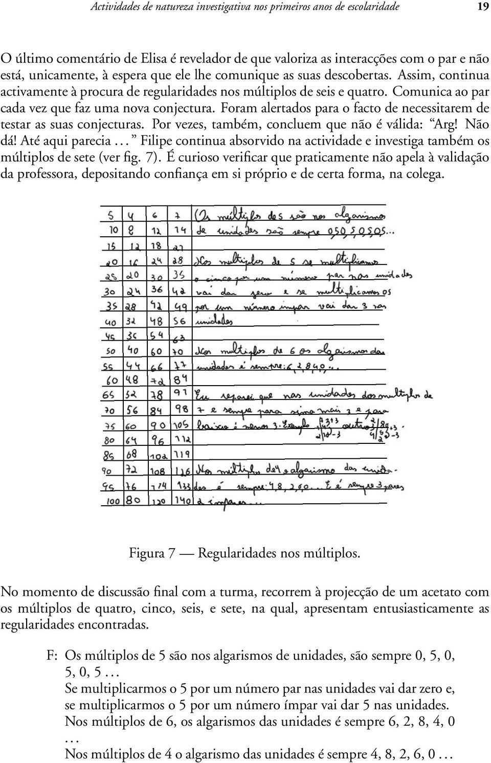 Foram alertados para o facto de necessitarem de testar as suas conjecturas. Por vezes, também, concluem que não é válida: Arg! Não dá! Até aqui parecia.