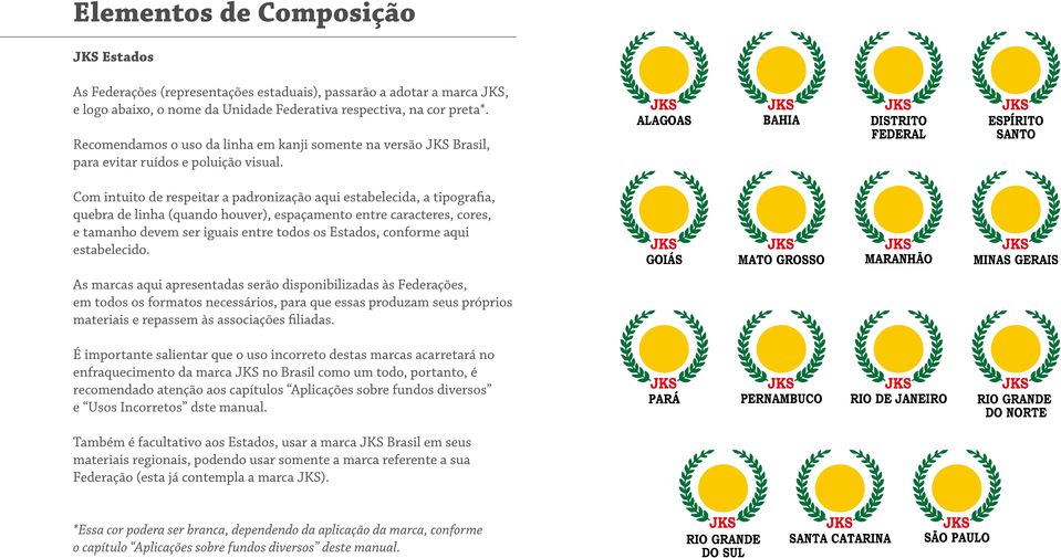 ALAGOAS BAHIA DISTRITO FEDERAL ESPÍRITO SANTO Com intuito de respeitar a padronização aqui estabelecida, a tipografia, quebra de linha (quando houver), espaçamento entre caracteres, cores, e tamanho