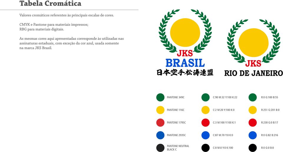 As mesmas cores aqui apresentadas corresponde às utilizadas nas assinaturas estaduais, com exceção da cor azul, usada somente na marca