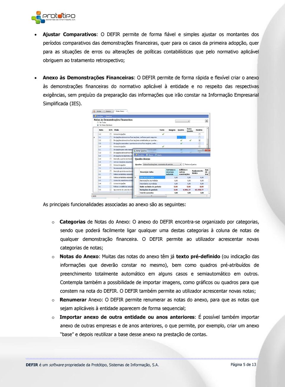 flexível criar o anexo às demonstrações financeiras do normativo aplicável à entidade e no respeito das respectivas exigências, sem prejuízo da preparação das informações que irão constar na