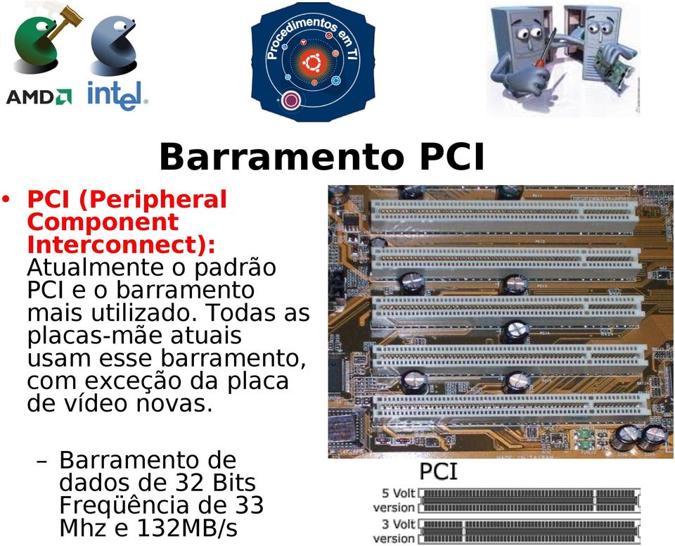 Todas as placas-mãe atuais usam esse barramento, com exceção da