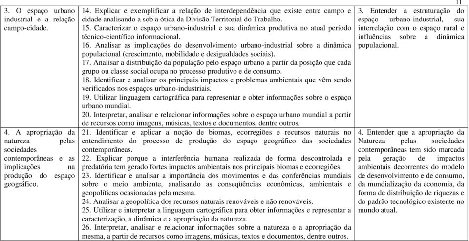 Caracterizar o espaço urbano-industrial e sua dinâmica produtiva no atual período técnico-científico informacional. 16.