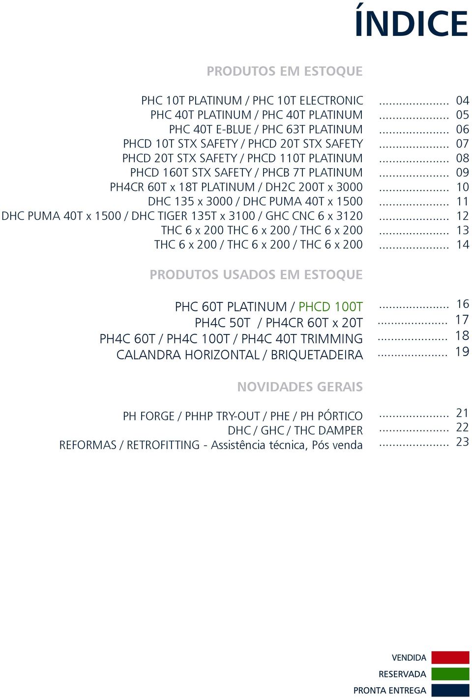 3120 THC 6 x 200 THC 6 x 200 / THC 6 x 200 THC 6 x 200 / THC 6 x 200 / THC 6 x 200 PRODUTOS USADOS EM ESTOQUE PHC 60T PLATINUM / PHCD 100T PH4C 50T / PH4CR 60T x 20T PH4C 60T / PH4C 100T / PH4C 40T