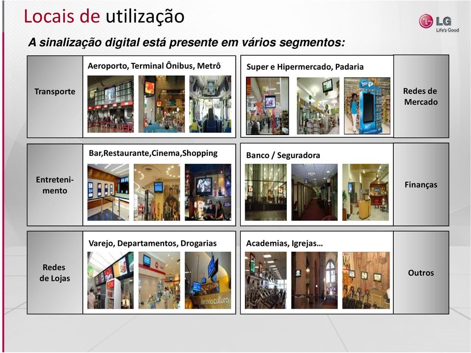 Redes de Mercado Bar,Restaurante,Cinema,Shopping Banco / Seguradora