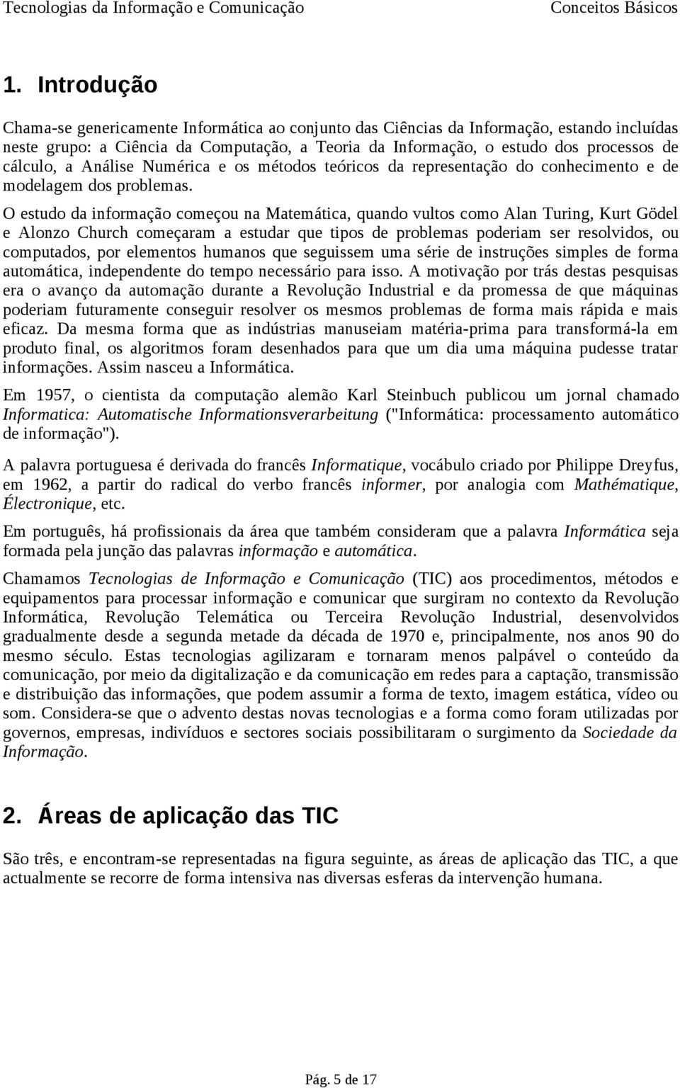 O estudo da informação começou na Matemática, quando vultos como Alan Turing, Kurt Gödel e Alonzo Church começaram a estudar que tipos de problemas poderiam ser resolvidos, ou computados, por