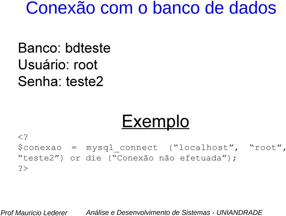 Exemplo <?