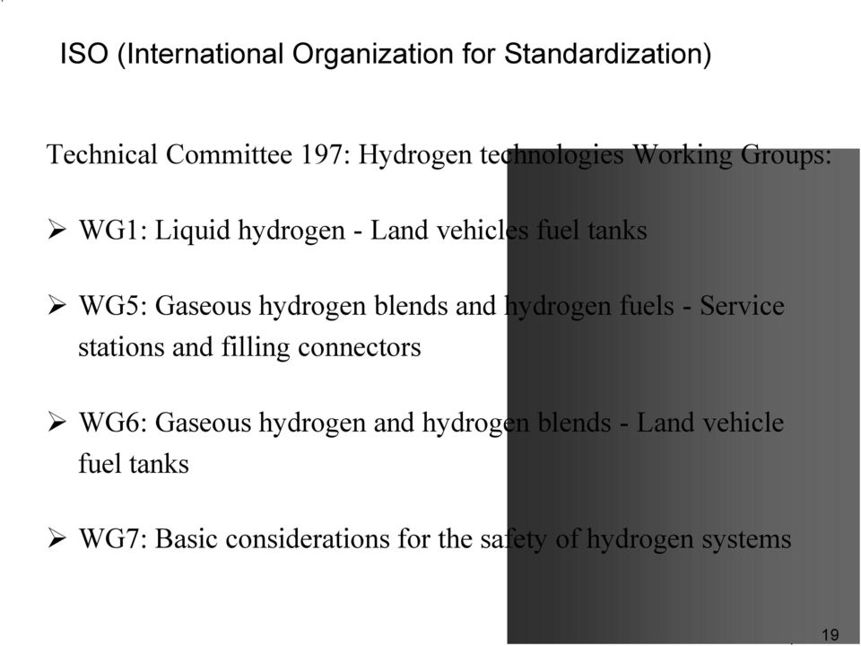 hydrogen blends and hydrogen fuels - Service stations and filling connectors WG6: Gaseous