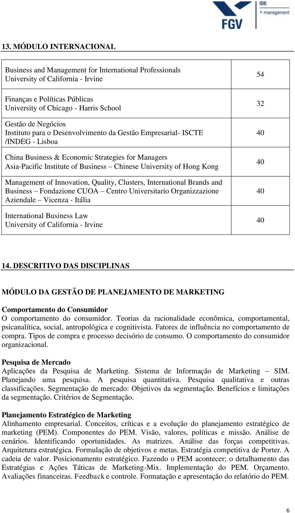 Kong Management of Innovation, Quality, Clusters, International Brands and Business Fondazione CUOA Centro Universitario Organizzazione Aziendale Vicenza - Itália International Business Law