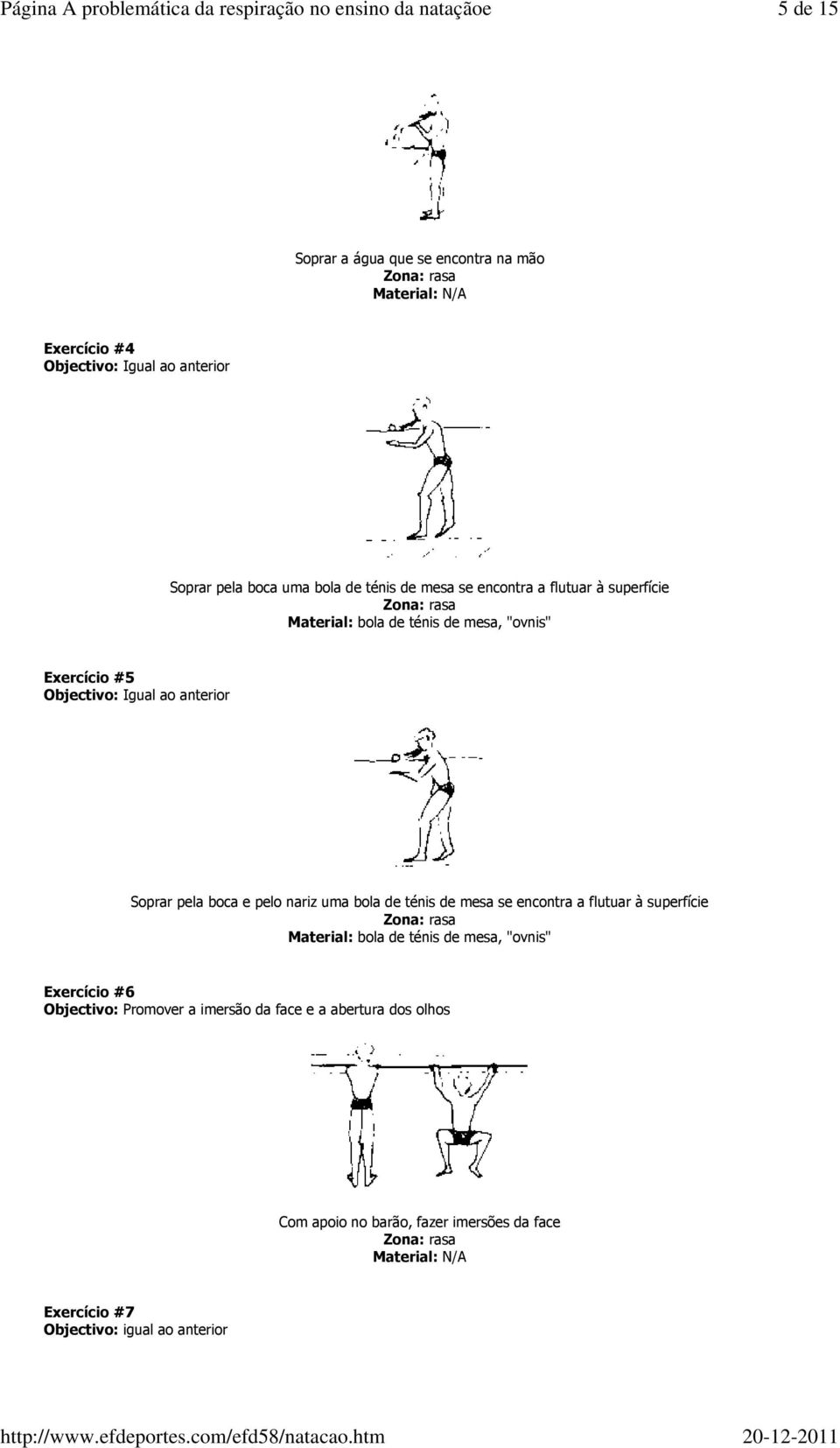 Soprar pela boca e pelo nariz uma bola de ténis de mesa se encontra a flutuar à superfície Material: bola de ténis de mesa,