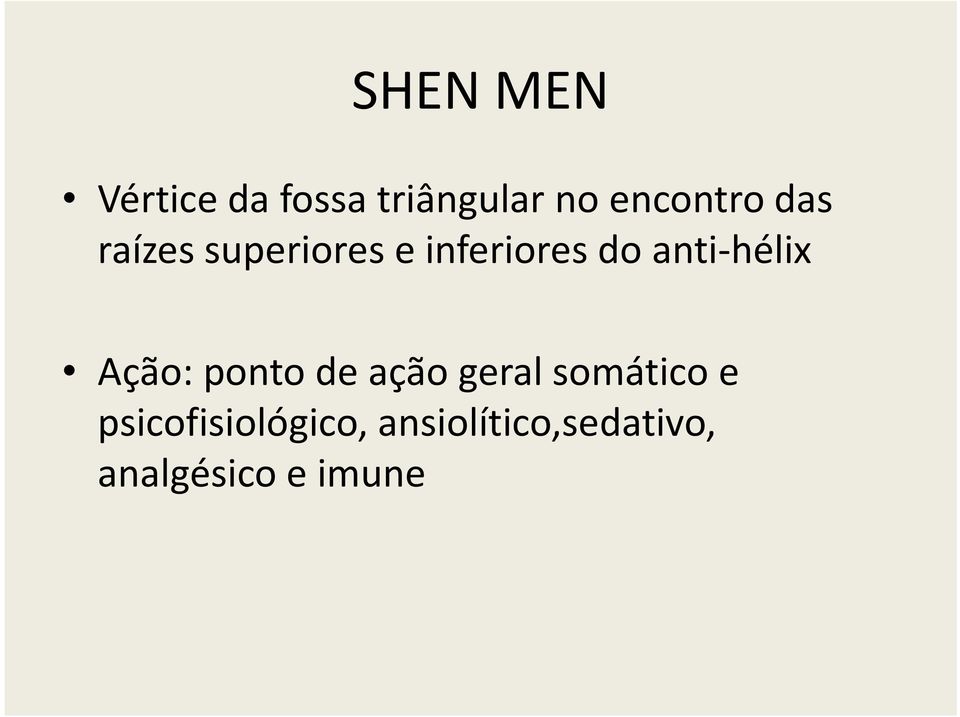 de ação geral somático e Ação: ponto de ação geral