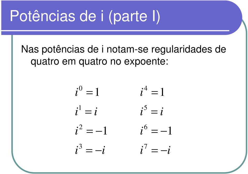 regulardades de quatro em