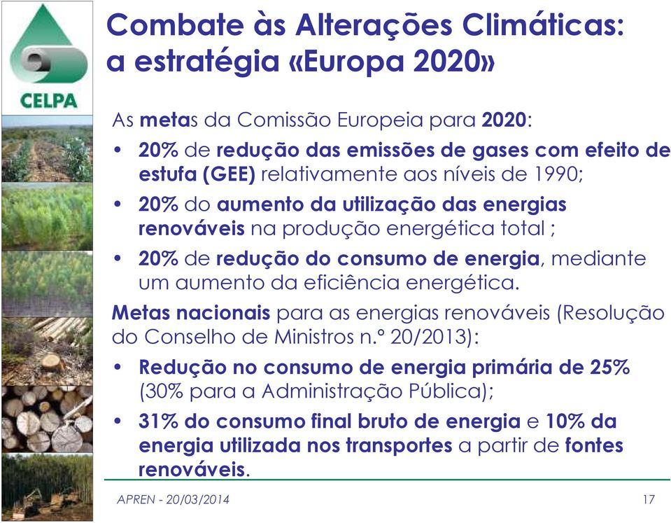 aumento da eficiência energética. Metas nacionais para as energias renováveis (Resolução do Conselho de Ministros n.