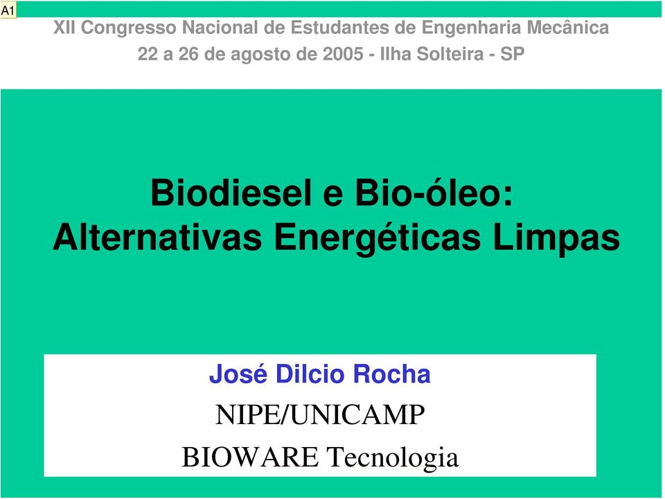 SP Biodiesel e Bio-óleo: Alternativas Energéticas