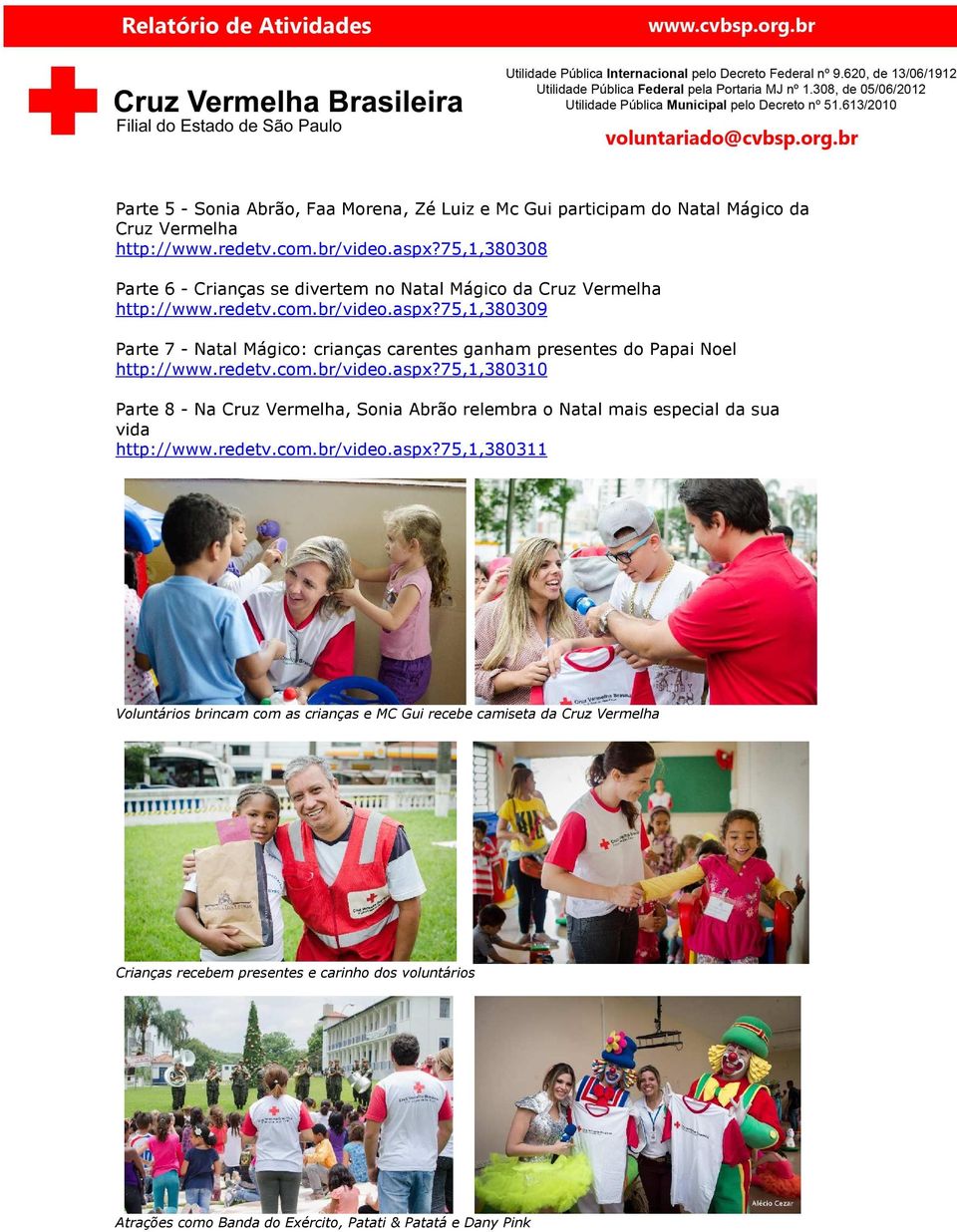 75,1,380309 Parte 7 - Natal Mágico: crianças carentes ganham presentes do Papai Noel http://www.redetv.com.br/video.aspx?