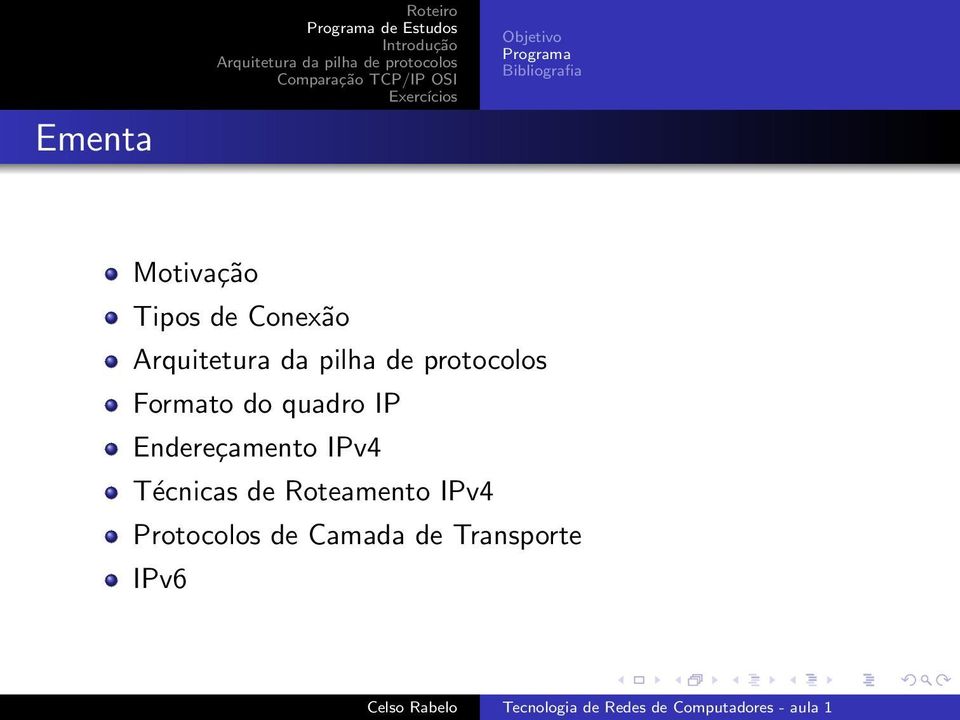 quadro IP Endereçamento IPv4 Técnicas de