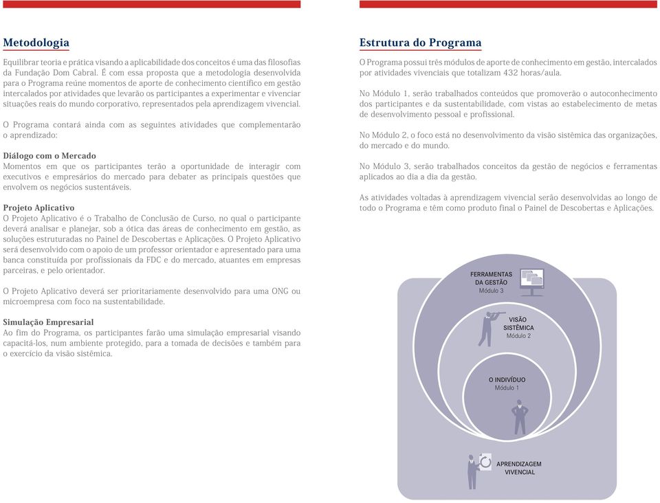 experimentar e vivenciar situações reais do mundo corporativo, representados pela aprendizagem vivencial.