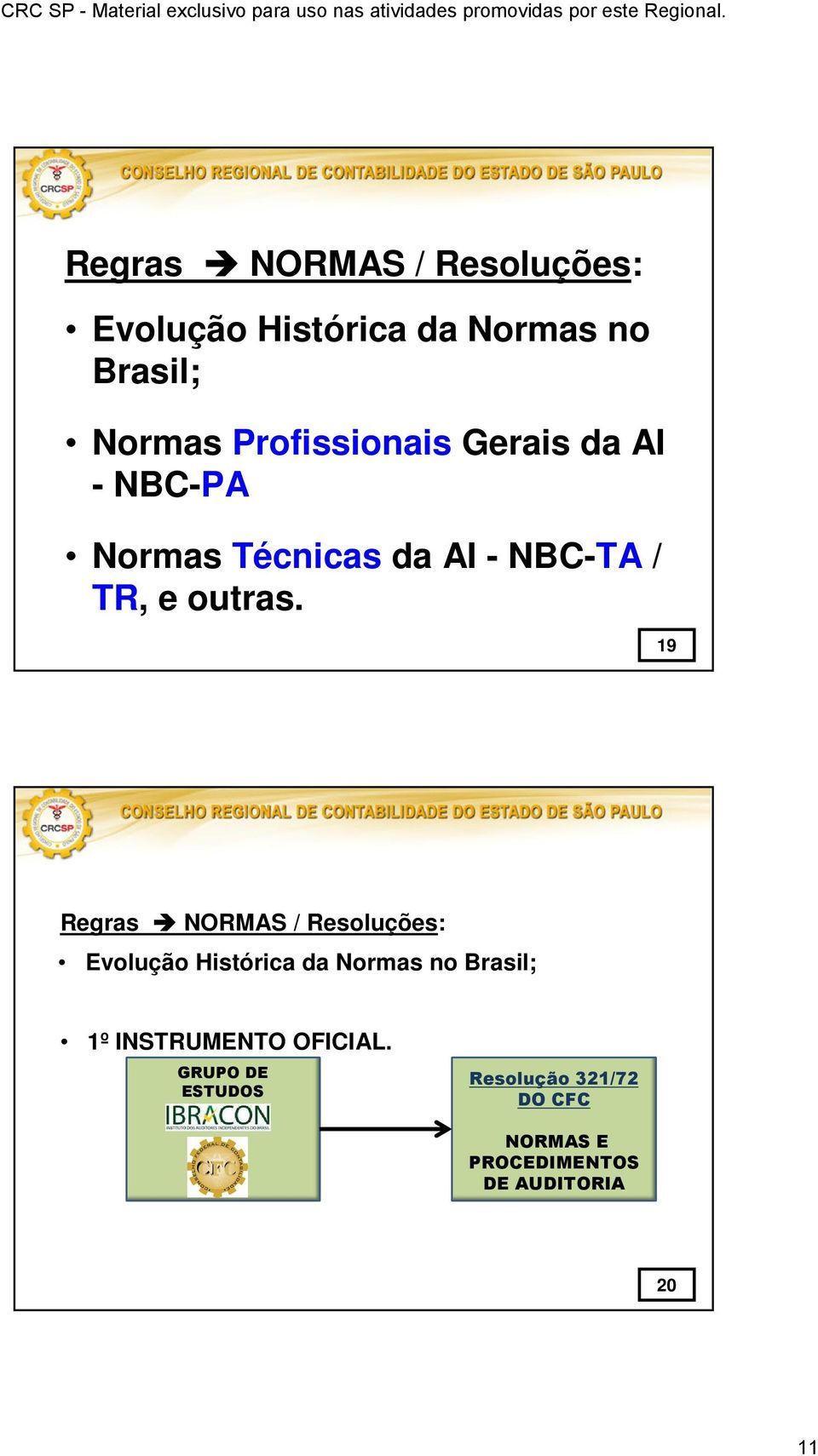 19 Evolução Histórica da Normas no Brasil; 1º INSTRUMENTO OFICIAL.