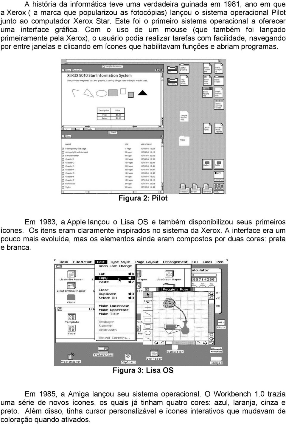 Com o uso de um mouse (que também foi lançado primeiramente pela Xerox), o usuário podia realizar tarefas com facilidade, navegando por entre janelas e clicando em ícones que habilitavam funções e