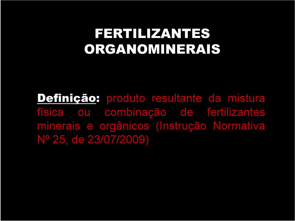 combinação de fertilizantes minerais e