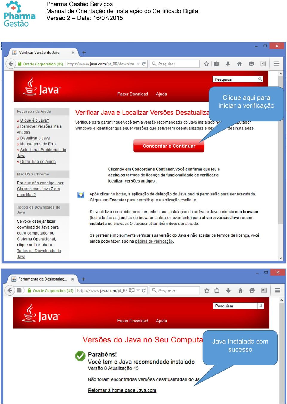 verificação Java