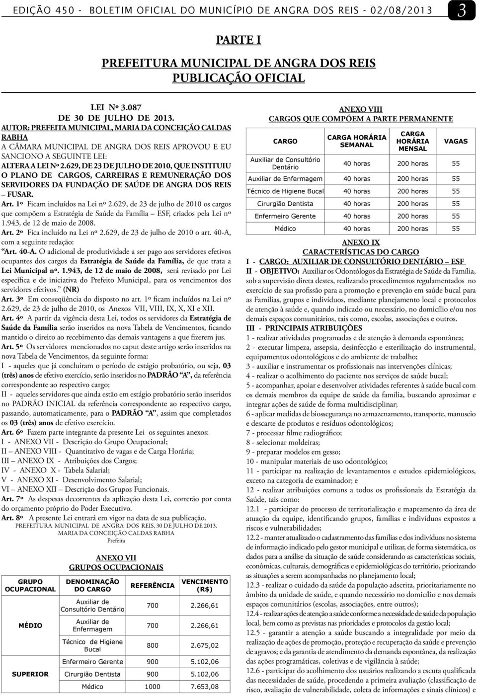 629, DE 23 DE JULHO DE 2010, QUE INSTITUIU O PLANO DE CARGOS, CARREIRAS E REMUNERAÇÃO DOS SERVIDORES DA FUNDAÇÃO DE SAÚDE DE ANGRA DOS REIS FUSAR. Art. 1º Ficam incluídos na Lei nº 2.