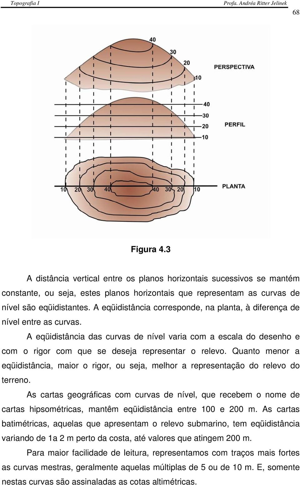 Quanto menor a eqüidistância, maior o rigor, ou seja, melhor a representação do relevo do terreno.