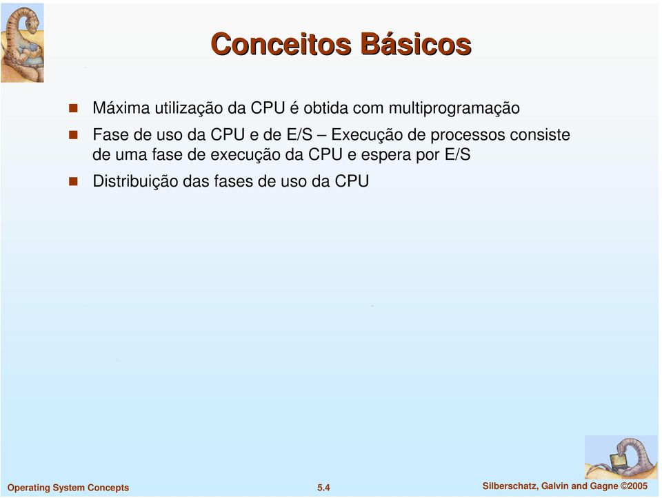 processos consiste de uma fase de execução da CPU e espera por