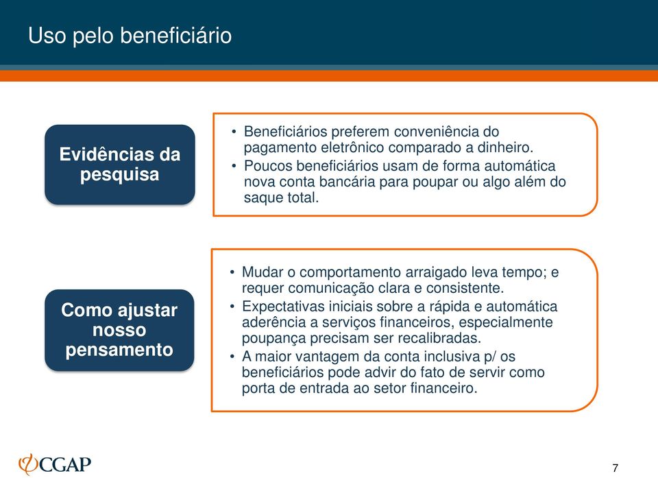 Como ajustar nosso pensamento Mudar o comportamento arraigado leva tempo; e requer comunicação clara e consistente.