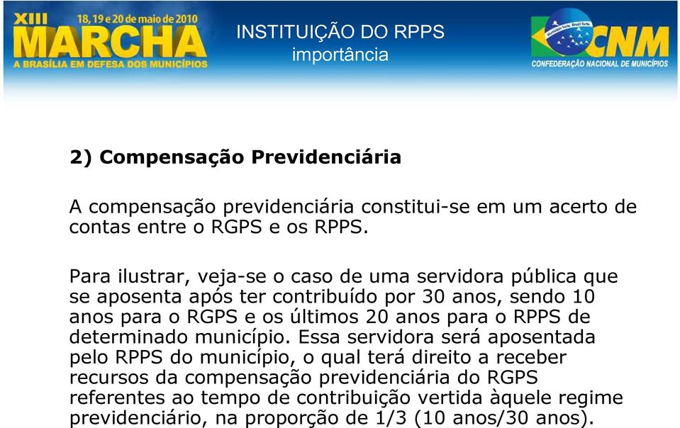 últimos 20 anos para o RPPS de determinado município.