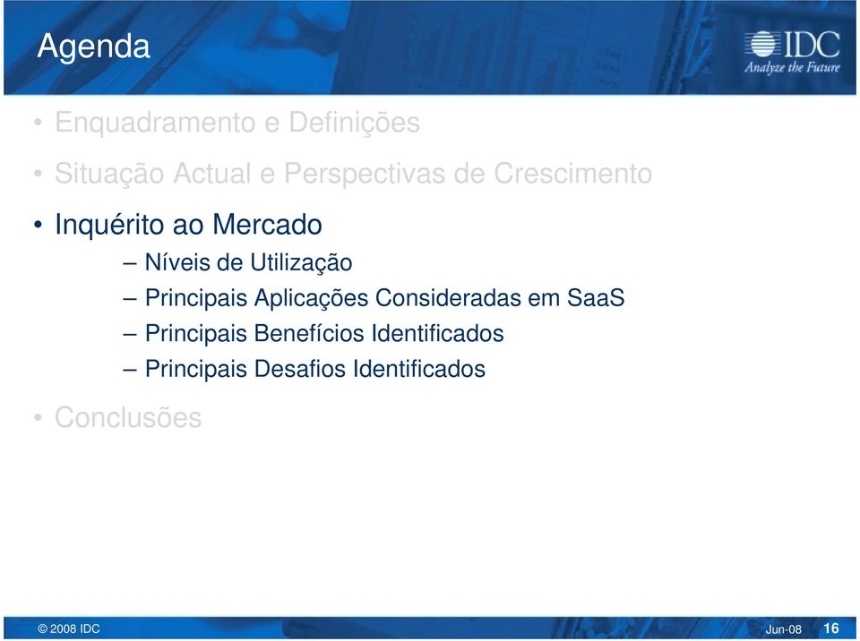 Utilização Principais Aplicações Consideradas em SaaS Principais