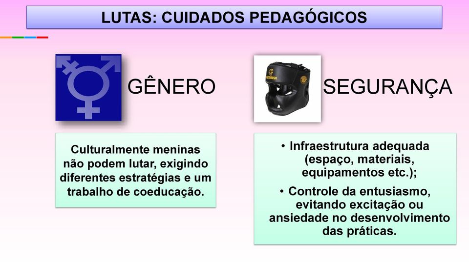 Infraestrutura adequada (espaço, materiais, equipamentos etc.