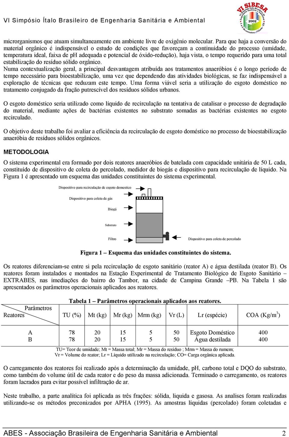 óxido-redução), haja vista, o tempo requerido para uma total estabilização do resíduo sólido orgânico.