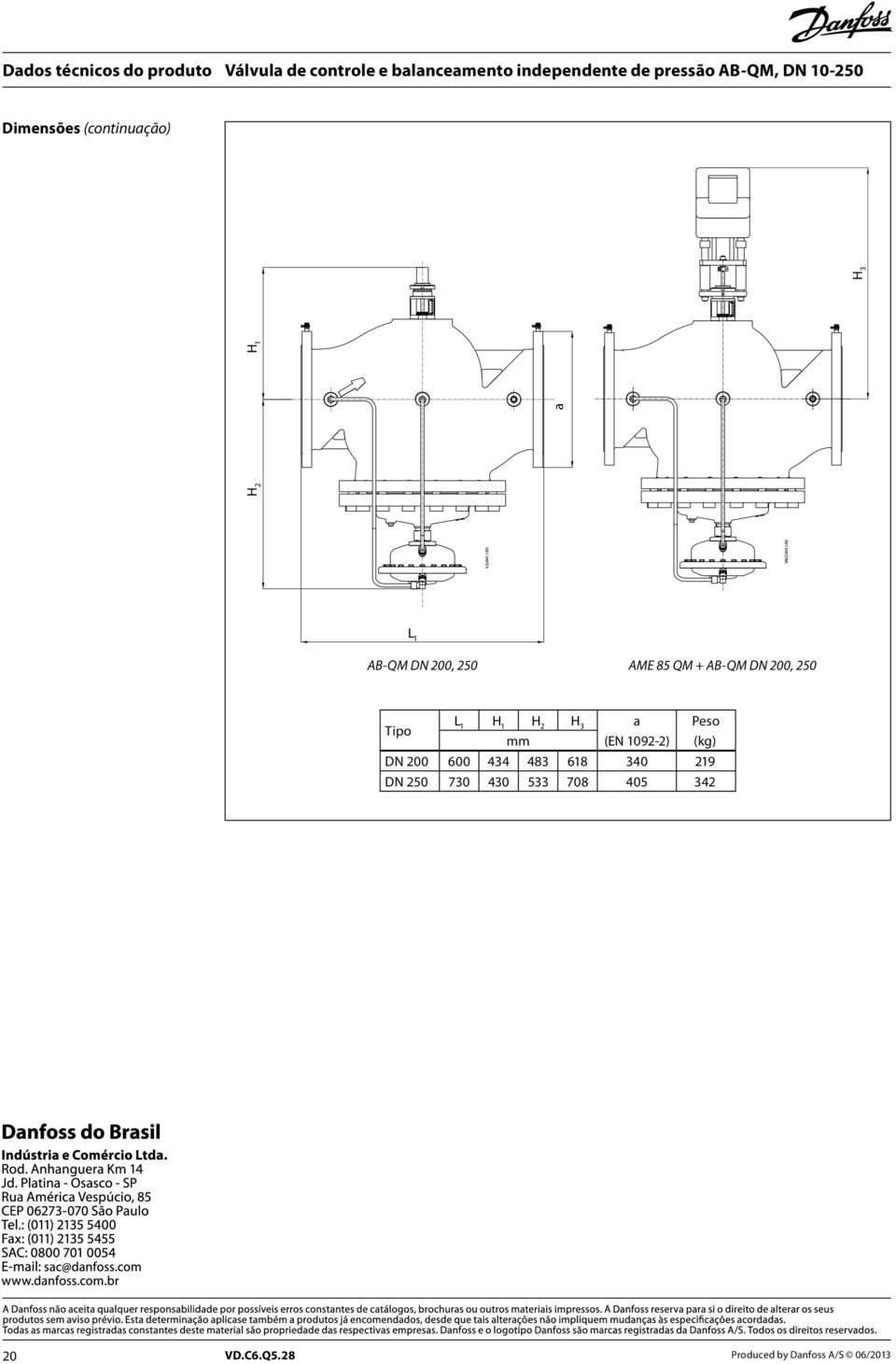 (EN 1092-2) (kg) DN 200 600 434 483 618 340 219 DN 250 730