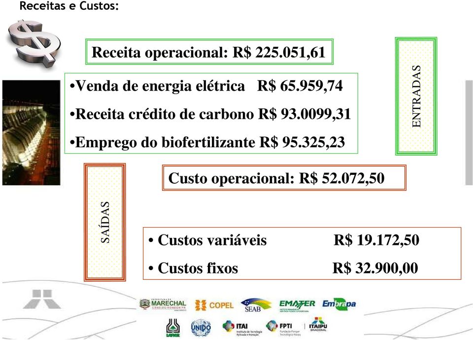 959,74 Receita crédito de carbono R$ 93.