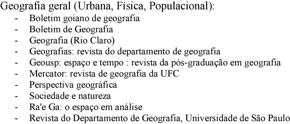 revista da pós-graduação em geografia - Mercator: revista de geografia da UFC - Perspectiva geográfica -