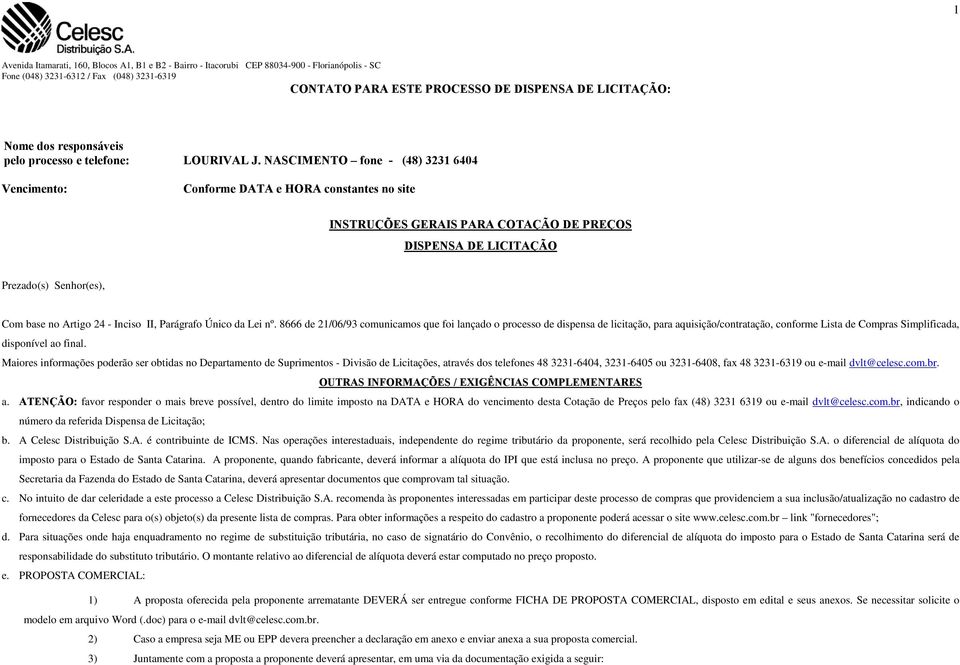 Inciso II, Parágrafo Único da Lei nº.