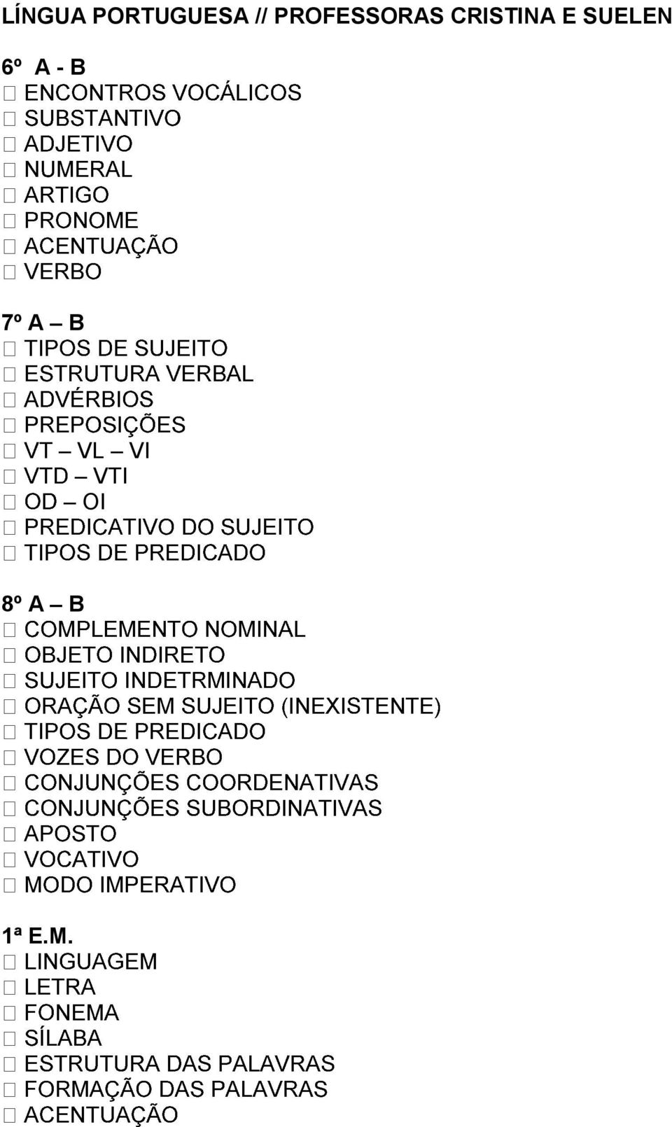 SUELEN 6º A - B 7º A B