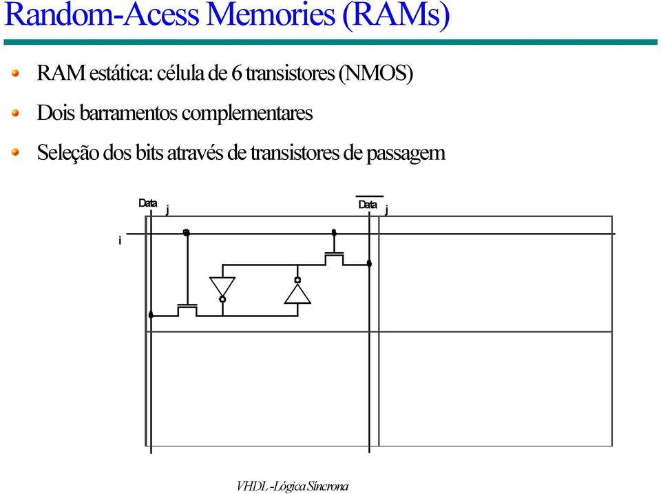 barramentos complementares Seleção dos bits