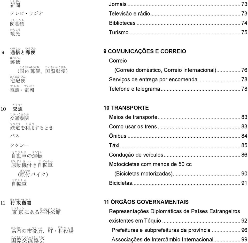 .. 76 Serviços de entrega por encomenda... 78 Telefone e telegrama.