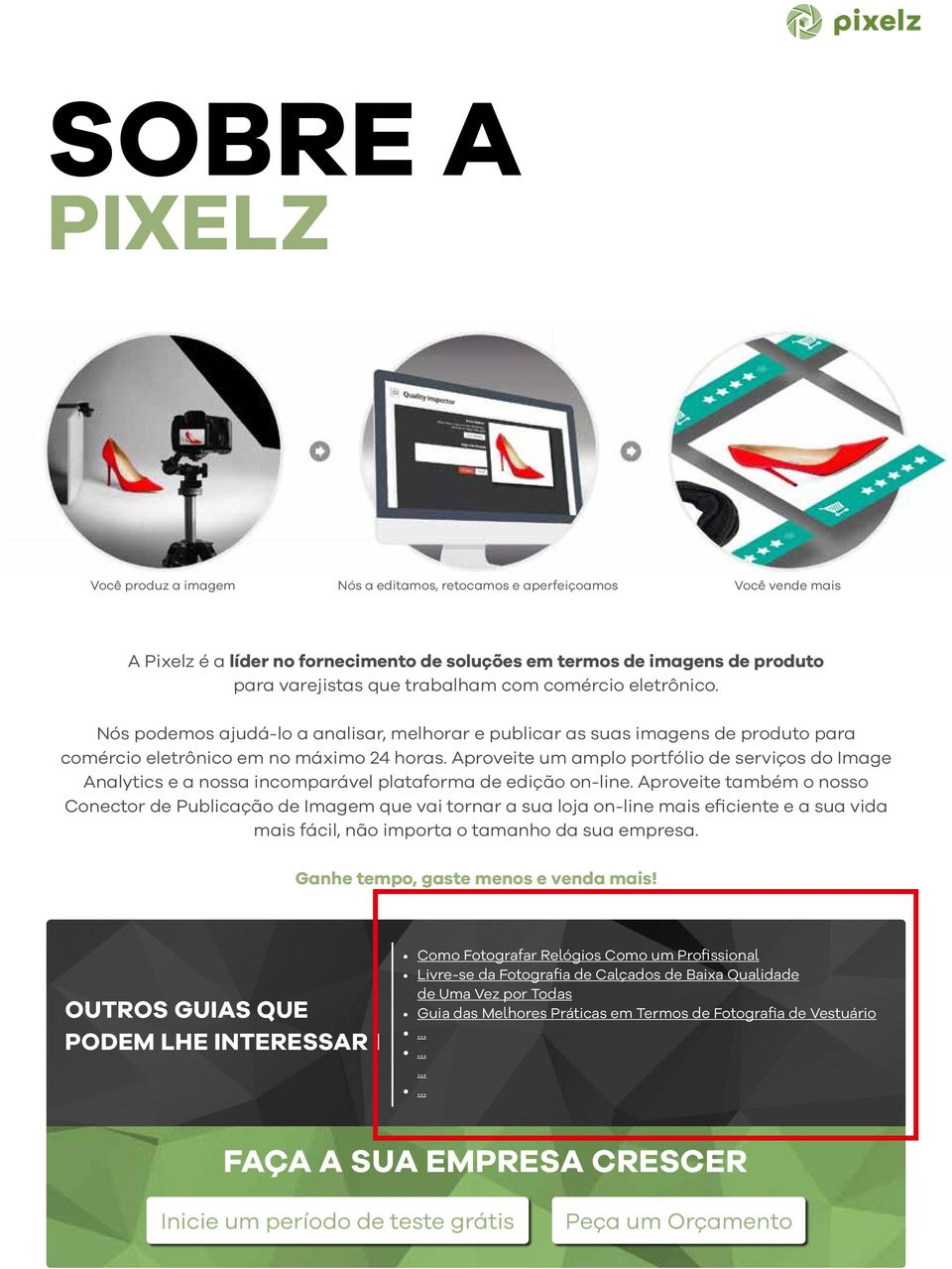 Aproveite um amplo portfólio de serviços do Image Analytics e a nossa incomparável plataforma de edição on-line.