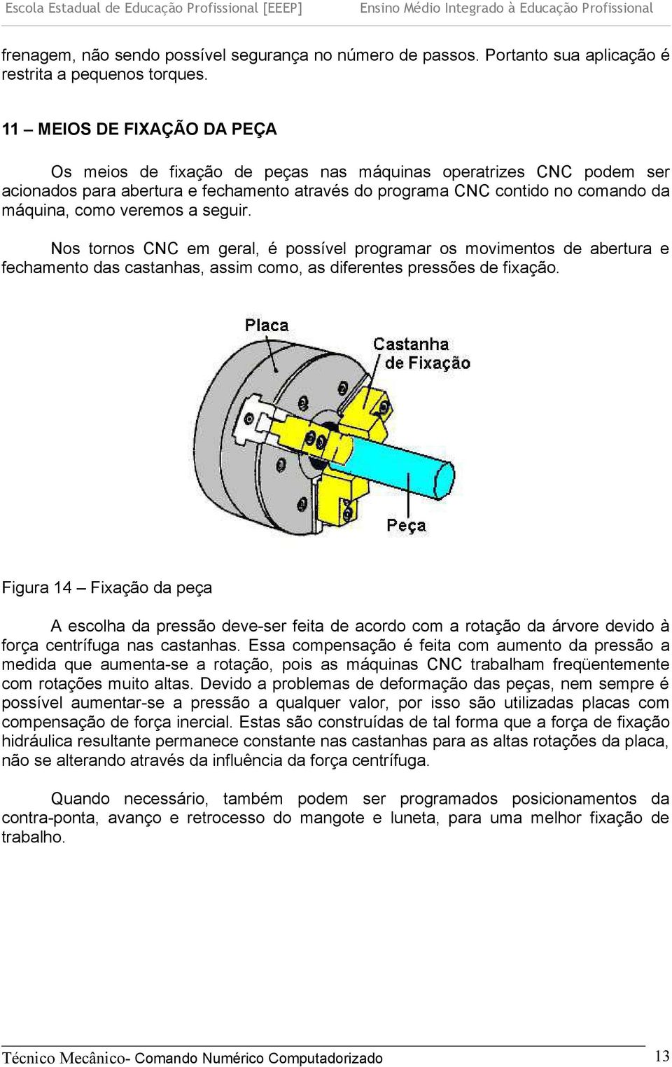 veremos a seguir. Nos tornos CNC em geral, é possível programar os movimentos de abertura e fechamento das castanhas, assim como, as diferentes pressões de fixação.