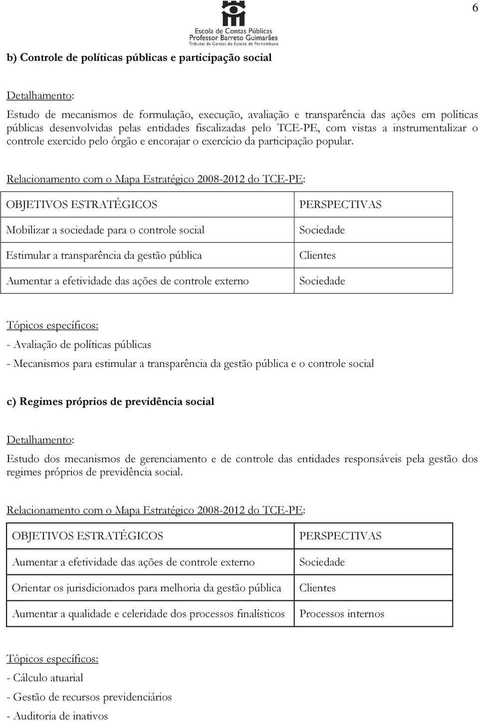 Mobilizar a sociedade para o controle social Estimular a transparência da gestão pública Aumentar a efetividade das ações de controle externo Sociedade Clientes Sociedade - Avaliação de políticas