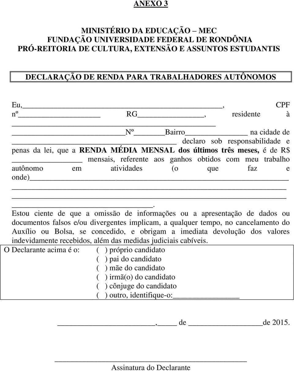 autônomo em atividades (o que faz e onde).