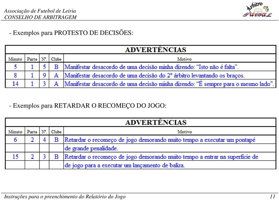 O RECOMEÇO DO JOGO: Instruções