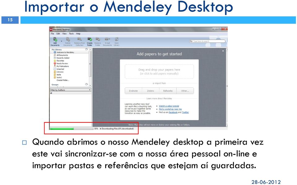 sincronizar-se com a nossa área pessoal on-line e