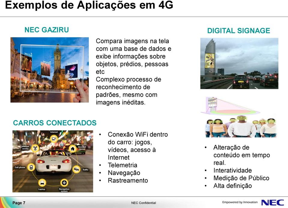 DIGITAL SIGNAGE CARROS CONECTADOS Conexão WiFi dentro do carro: jogos, vídeos, acesso à Internet Telemetria