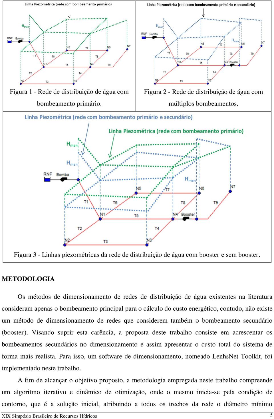 METODOLOGIA Os métodos de dimensionamento de redes de distribuição de água existentes na literatura consideram apenas o bombeamento principal para o cálculo do custo energético, contudo, não existe